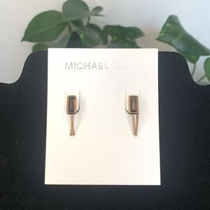Michael Kors Rectangular Chain Drop Earrings - Topaz